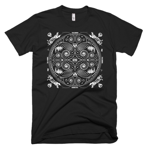 Design Thinking Mandala (Fibonacci, x-ray Unicorn, Tool icons)  - Short sleeve men's t-shirt