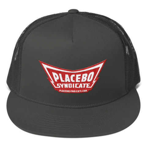 Placebo Syndicate Logo - Red : Mesh Back Snapback Cap